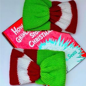 Knit Cinched Christmas Grinch Headband Earwarmer